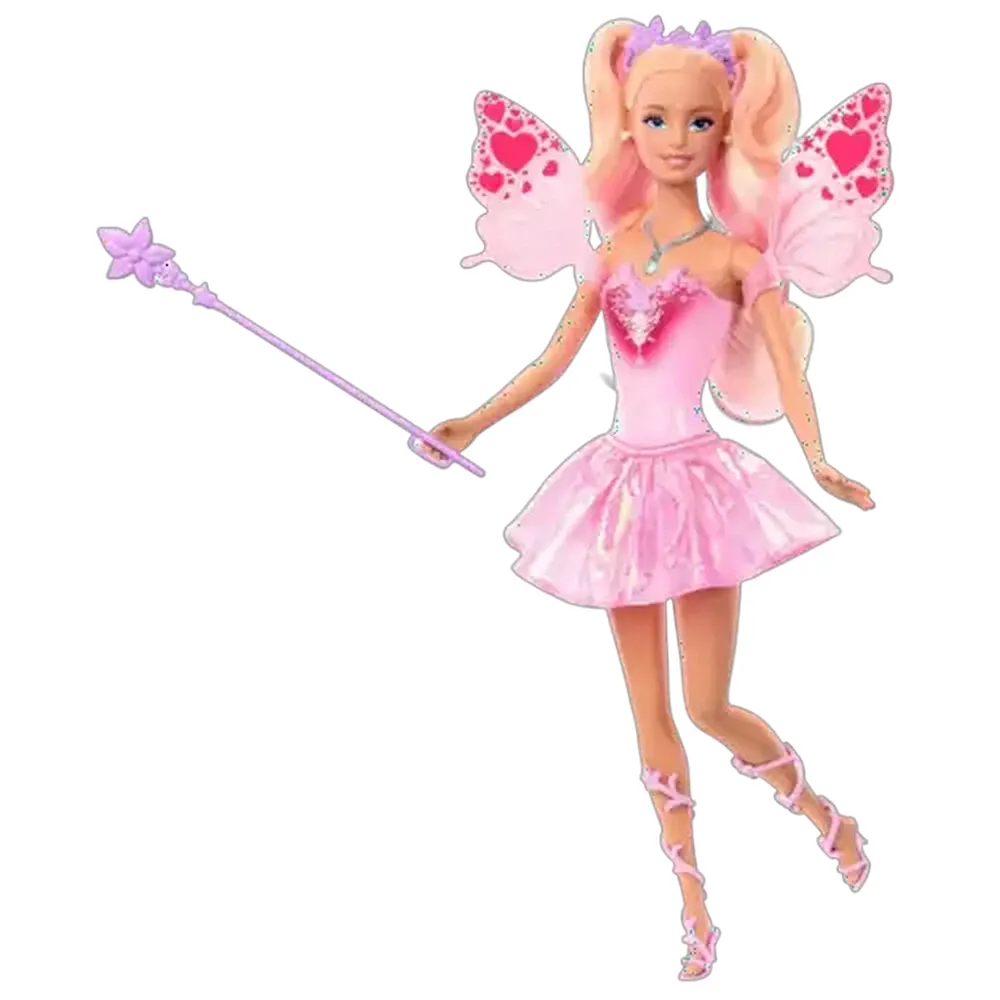 Barbie Fairy Doll with Toy Wand & Fashion Accessories, Fantasy Theme with Color-Change Fun on Wings & Outfit