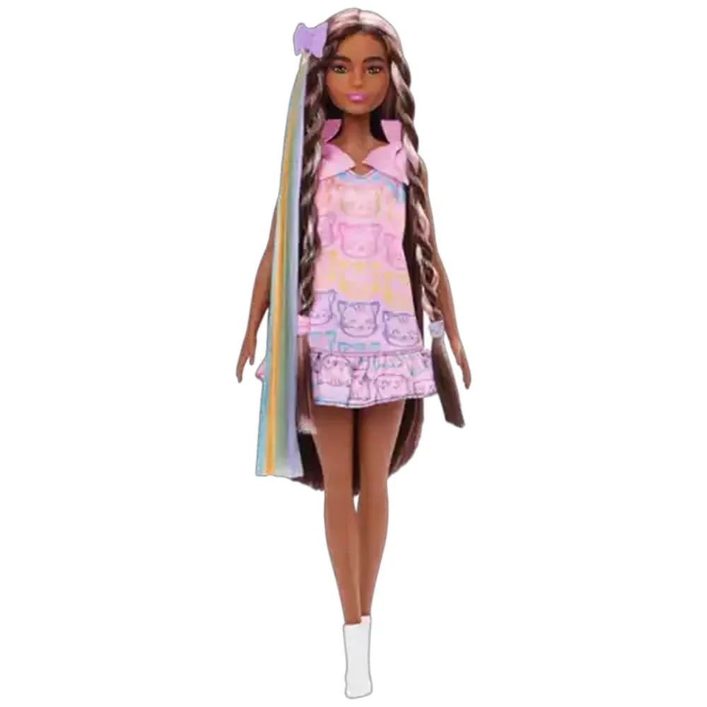 Barbie Fun & Fancy Fashion Doll & Accessories, with Extra-Long Black Hair & 2 Looks, Including Silver Dress & Hair Extension