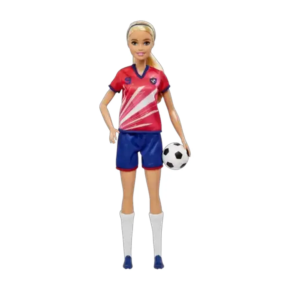 Barbie Soccer Doll, Blonde, #9 Uniform, Soccer Ball, Cleats, Socks, 3 & Up