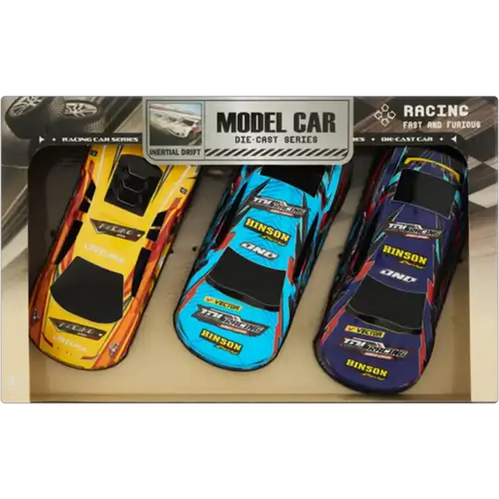 Die Cast Stunt Drifter Car Set 3-Pack (Design May Vary)
