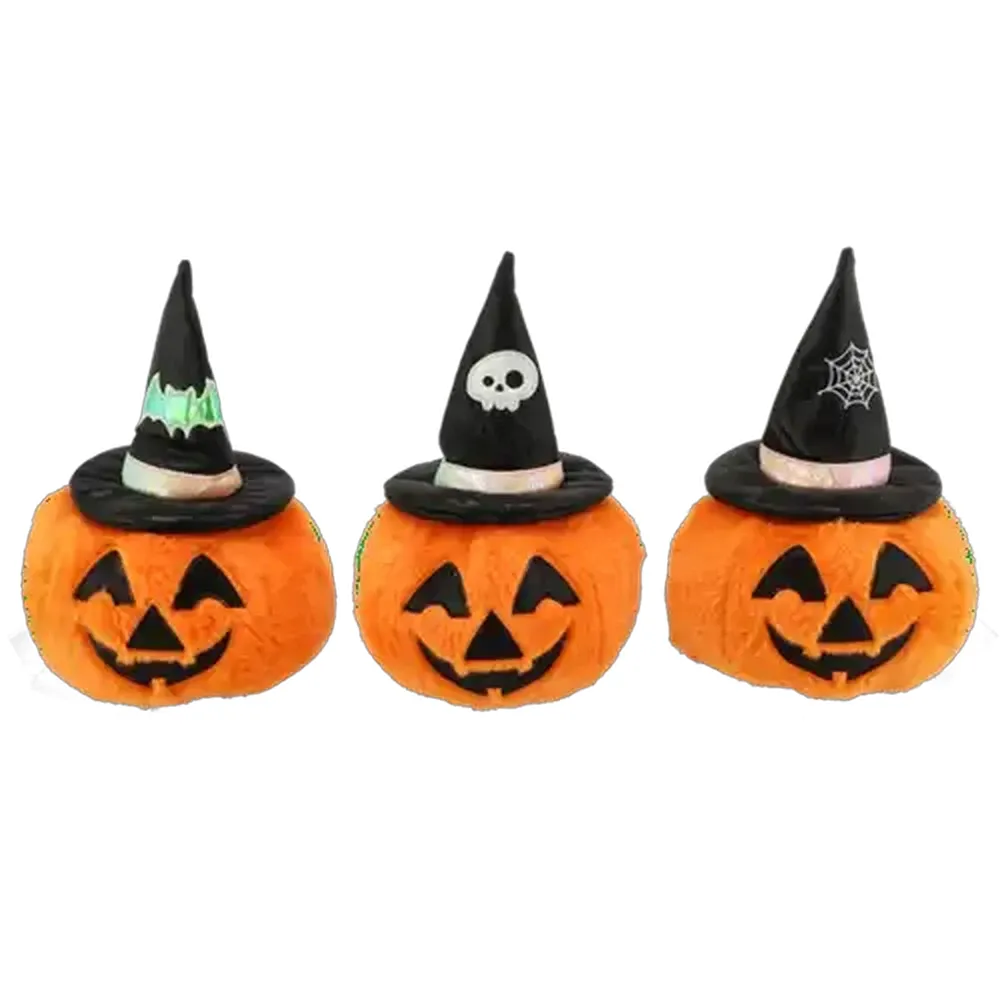 Halloween Pumpkin with Hat Plush 19cm (Design May Vary)