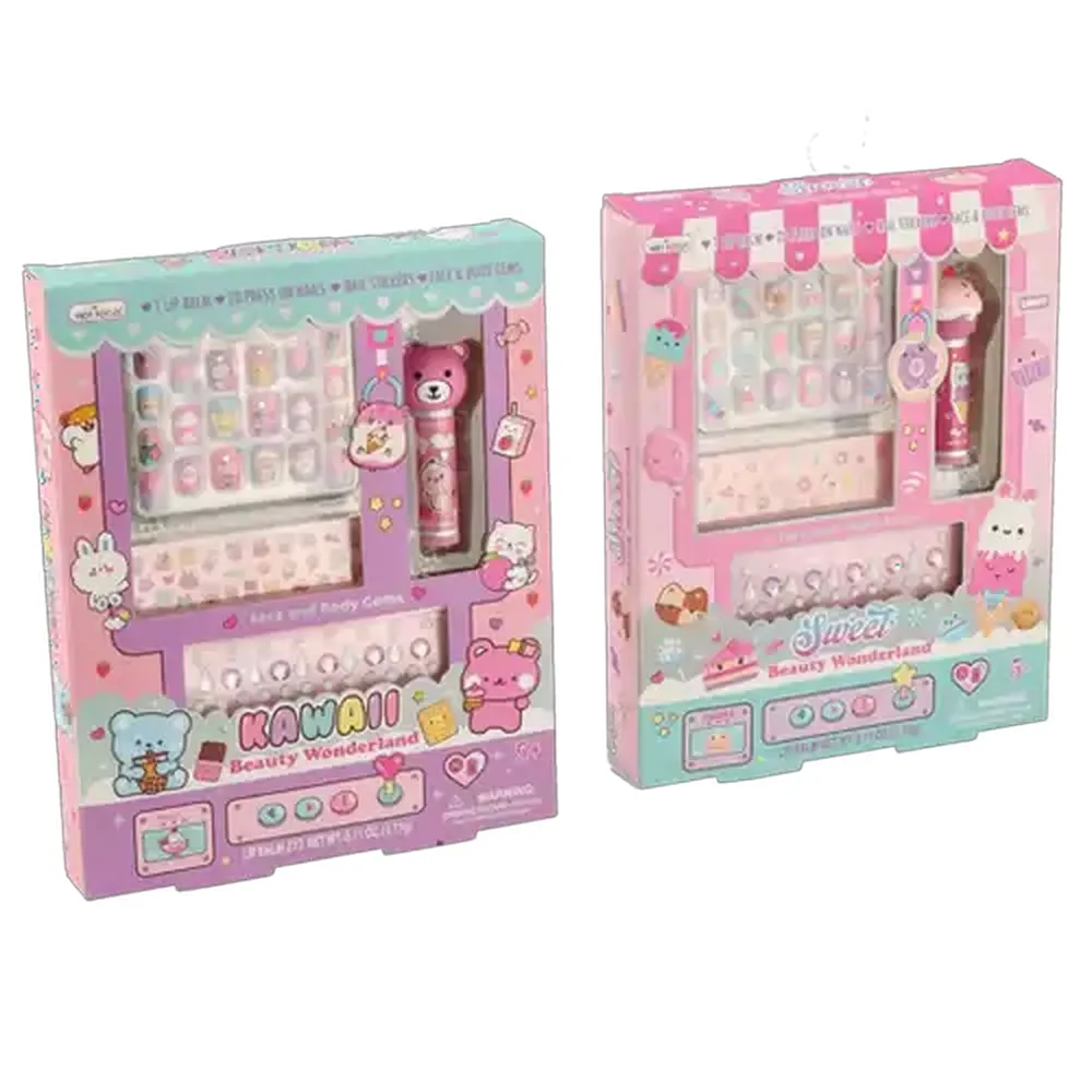 Hot Focus Beauty Wonderland Nails & Gems Set (Design May Vary)