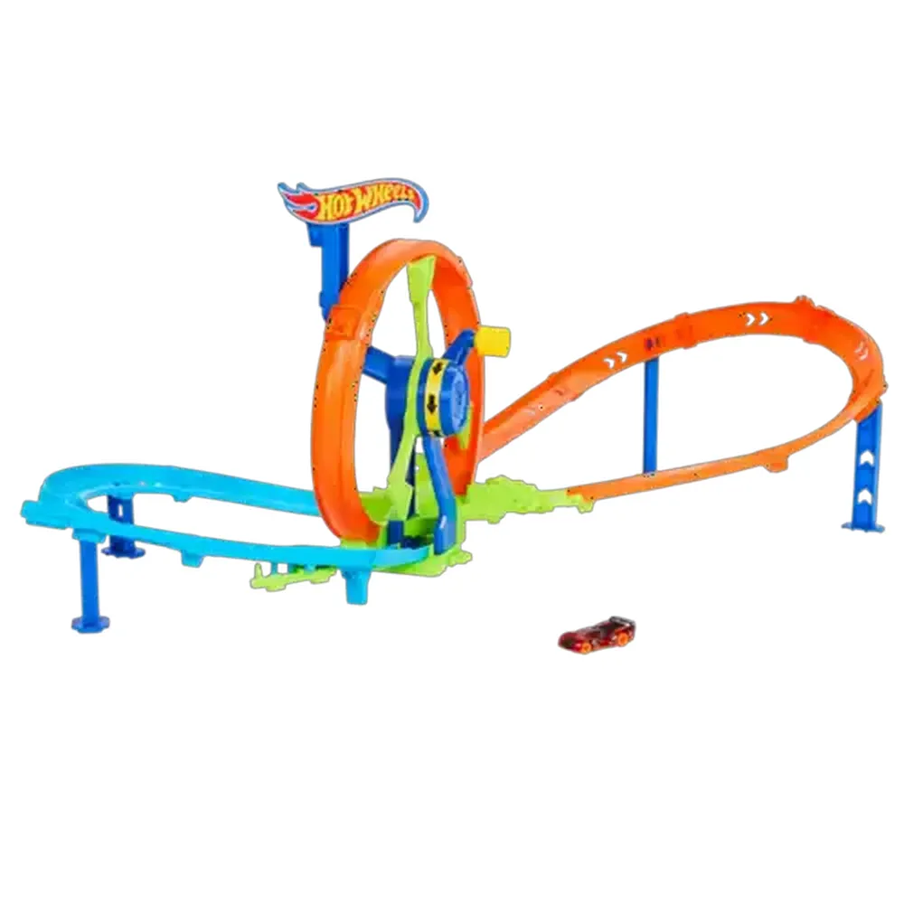 Hot Wheels Toy Car Track Set, Launch and Loop Playset & 1:64 Scale Die-Cast Vehicle