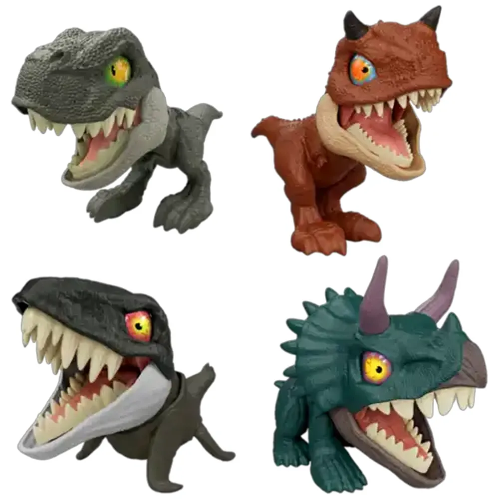 Jurassic World Mighty Little Biters Dinosaur Collectible, 3.5-inch Toy with Bite Action, Cute to Angry Eye & Tooth Change, Species Vary