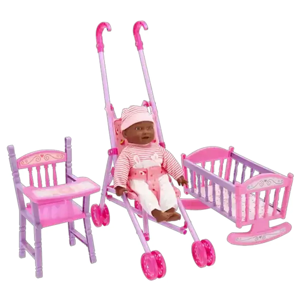 Kid's Concept African Baby Doll Stroller Set 4-Piece