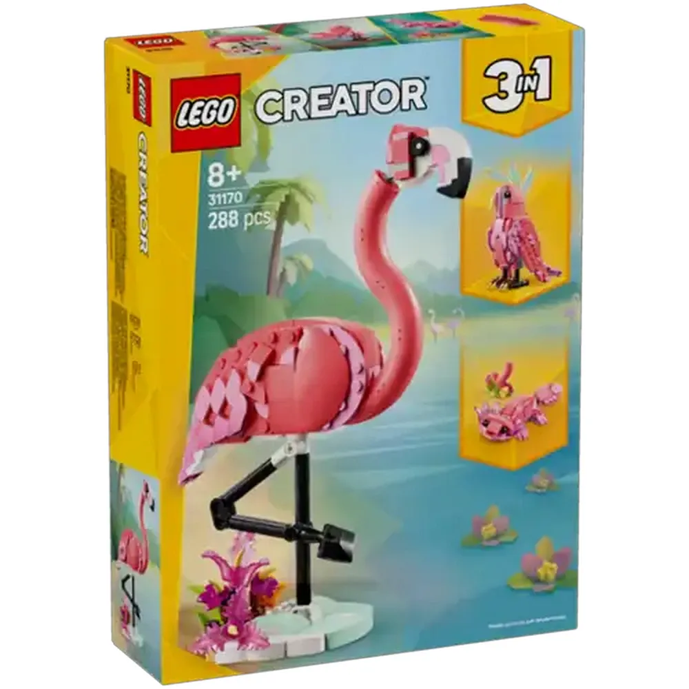 LEGO® Creator 3in1 Wild Animals: Pink Flamingo Animal Toy Playset (31170)