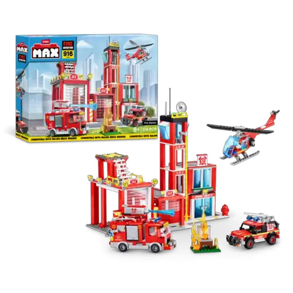 MAX Adventure Fire Station Playset