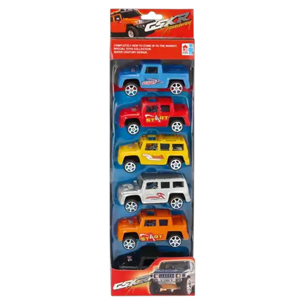 Pull Play Plastic Cars 6-Pack