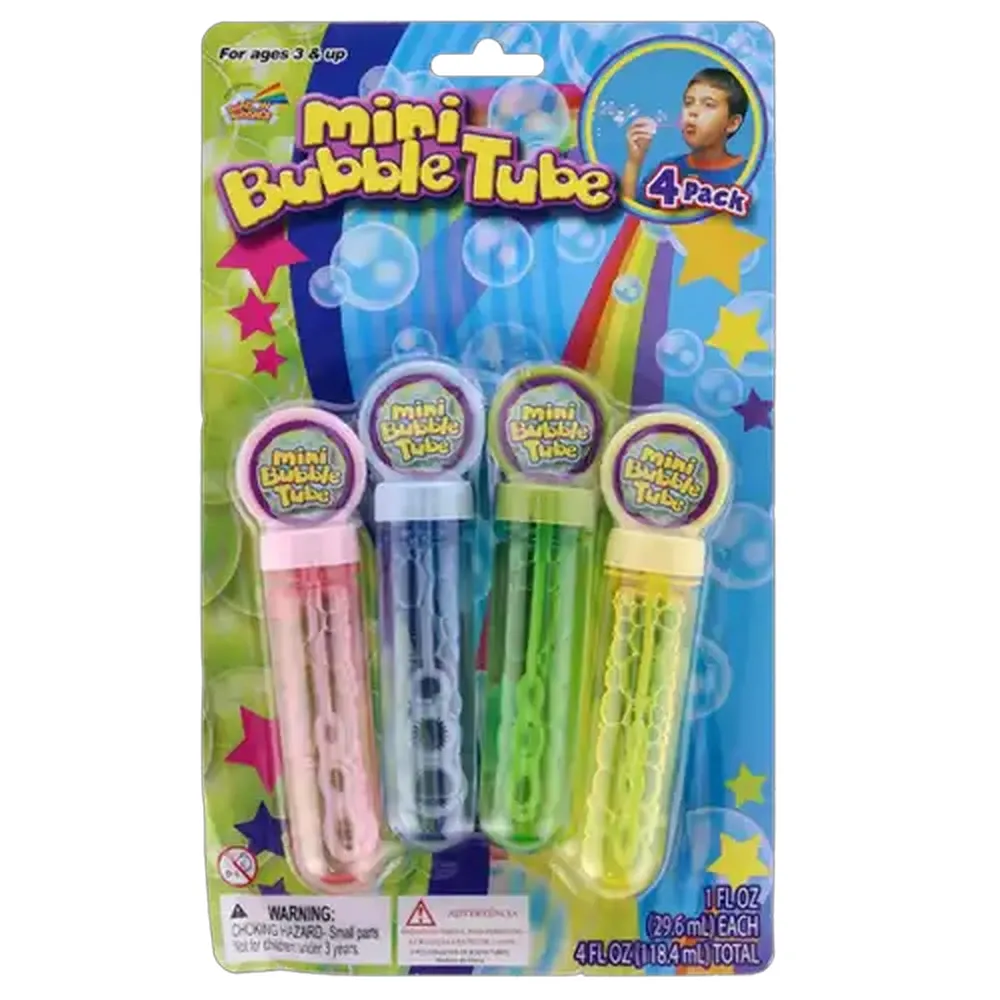 Rainbow Bubbles Mini Bubble Tube 4-Piece