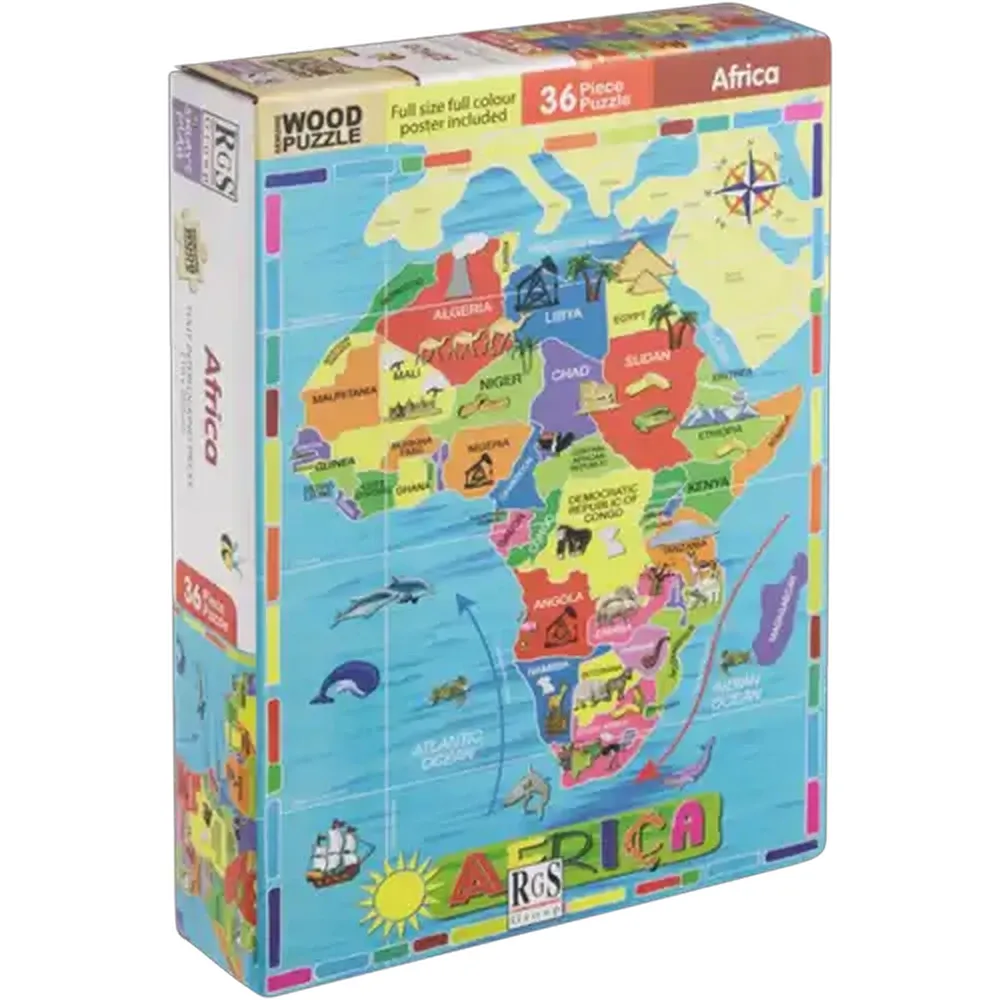 RGS Group Wooden Africa Map Puzzle 36 Piece