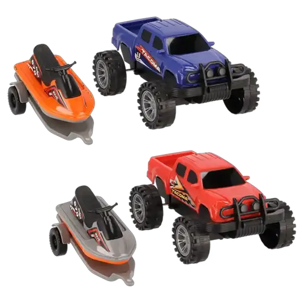Toyota Tacoma Friction Off-Road Truck & Jet Ski Set (Design May Vary)