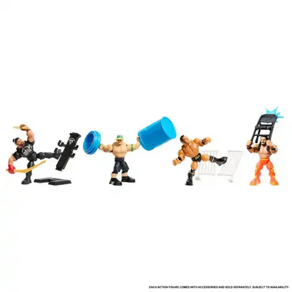 WWE Knuckle Crunchers Action Figures & Accessories, 3.25-inch Collectibles with Bone-Crunching Sounds (Styles May Vary)